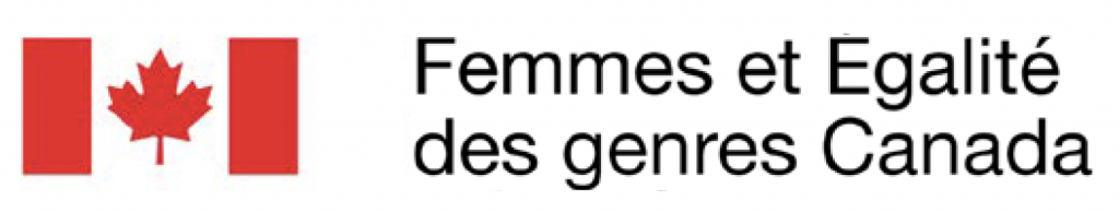 Logo pour Femmes et Egalité des genres Canada.